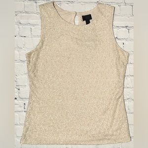 NWT Ivory Sequin Banana Republic Monogram Sleeveless Top (SM)